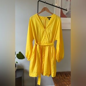 Banana Republic Yellow Linen Dress size Small